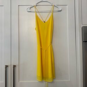 Naked Zebra Yellow Spaghetti Strap Mini Dress